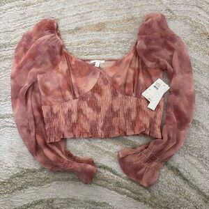 Abound Tie-Dye Pink Blouse crop top
